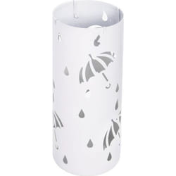 WOLTU Porte parapluie en métal rond avec 4 crochets et plateau Porte parapluie design moderne 20x49cm Blanc