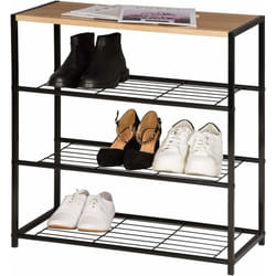 Woltu - Banc à Chaussures Étagère à Chaussures pour l'entrée e Couloir, Meuble de Rangement 3 Niveaux pour Environ 9 Paires de Chaussures, mdf et