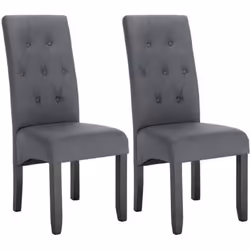 WOLTU Lot de 2 Chaises de salle à mangerChaises scandinaves en lin et bois massif47 x 42 x 107 cmGris Foncé