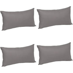 Woltu - 4 pièces Taies d'Oreillers en Coton, Housse d'oreiller avec Fermeture éclair, 40x60cm, Gris foncé