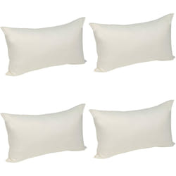 WOLTU 4 pièces Taies d'Oreillers en Coton, Housse d'oreiller avec Fermeture éclair, 30x50cm, Beige