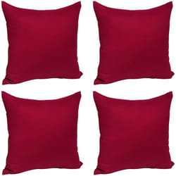 Woltu - 4 pièces Taies d'Oreillers en Coton, Housse d'oreiller avec Fermeture éclair, 35x35cm, Bordeaux