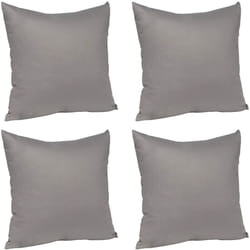 Woltu - 4 pièces Taies d'Oreillers en Coton, Housse d'oreiller avec Fermeture éclair, 45x45cm, Gris foncé