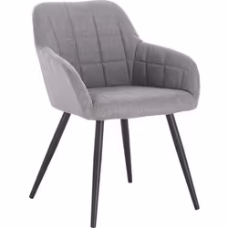 WOLTU Chaise de Salle à Manger en Lin + métal‎49 x 43 x 81 cm Gris Clair