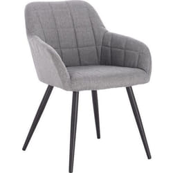 WOLTU Chaise de Salle à Manger en Lin + métal‎49 x 43 x 81 cm Gris Clair