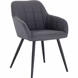WOLTU Chaise de Salle à Manger en Lin + métal‎49 x 43 x 81 cm Gris Foncé
