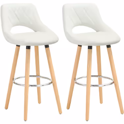 Description générale Le tabouret de bar en bois massif et similicuir offre une assise confortable et solide, idéal pour la cu ...