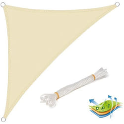 Voile dombrage triangulaire WOLTU en HDPE protection UV pour jardin-terrasse 2.5x2.5x3.5m crème
