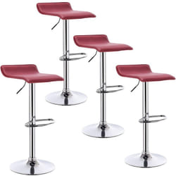 Lot de 4 Tabourets de bar en similicuir Woltu Tabourets de bar pivotant, hauteur réglable, Bordeaux
