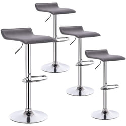 Lot de 4 Tabourets de bar en similicuir Woltu Tabourets de bar pivotant, hauteur réglable, Gris