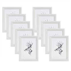 Woltu - 10x Cadre Photo, 10x15cm, Cadre en Bois et Verre, Blanc