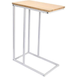 WOLTU Table basse en métal et bois Table basse de salon Table à thé Table à café Table de chevet45x25x63.5 cm Chêne clair