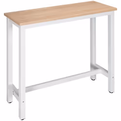 WOLTU 1 x Table de bar Table de bistrot Table à manger Structure en métal Plateau en MDF 120x40x100 cm Chêne clair