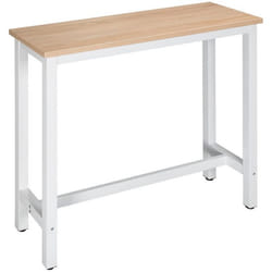 WOLTU 1 x Table de bar Table de bistrot Table à manger Structure en métal Plateau en MDF 120x40x100 cm Chêne clair