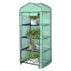 WOLTU Serre de Jardin-Balcon-Terrasse en PE Serre pour légumes avec porte 69x49x158 cm Vert