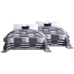 Woltu - Lot de 2 Couvre-Lits, Design Patchwork Couette boutis imprimée, jeté de lit, 170x210cm, BD12m02-2