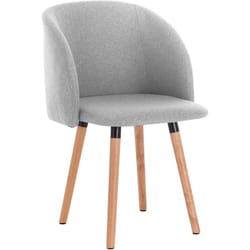 Chaise de salle à manger, Chaise de Cuisine en lin et bois massif 46x45x84cm Gris Clair - Woltu