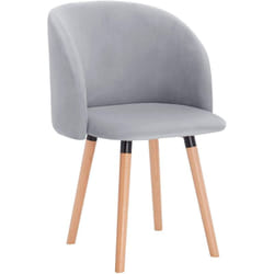 1 x Chaise de Salle à Manger - Scandinave - Pied en Bois massif - en Velours - Gris - Woltu