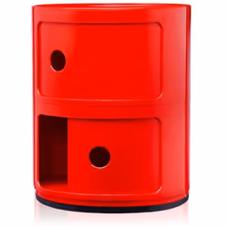 Petit meuble de rangement Kartell - 496610 - Componibili Conteneur 2 elements Rouge Base ronde