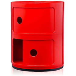 Petit meuble de rangement Kartell - 496610 - Componibili Conteneur 2 elements Rouge Base ronde