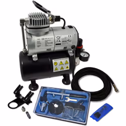 [Kit complet aérographie] – Le kit compresseur Airbrush AS 186 de Wiltec inclut un compresseur d’air sans huile avec un débit ...