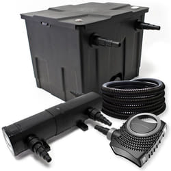 Kit de filtration avec Bio Filtre 12000l 18W UV Stérilisateur 80W Pompe et 25m Tuyau - 54001
