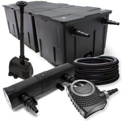 Sunsun - Wiltec Kit complet: CBF-350C Filtre de bassin jusqu'à 90000 l, NEO10000 pompe de filtration 10000l/h 80W, CUV-218 lampe uv 18W, 25m Tuyau 25