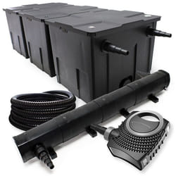 Kit de Filtration pour Bassin SunSun - Bio Filtre 90000l UVC Stérilisateur 72W Pompe 10000l/h Tuyau 25m