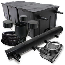 Kit de Filtration avec Bio Filtre 90000l UVC Stérilisateur 72W 80W Pompe 25m Tuyau Skimmer - SunSun