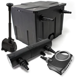 Wiltec - Kit complet: CBF-350 Filtre de bassin jusqu'à 12000L Biologique, NEO10000 pompe de filtration 10000l/h 80W, CUV-236 lampe uv uvc