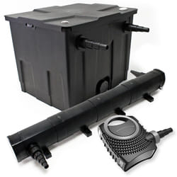Wiltec - Kit complet: CBF-350 Filtre de bassin jusqu'à 12000 l Biologique, NEO10000 SuperECO pompe de filtration 10000l/h 80W, CUV-272 lampe uv uvc