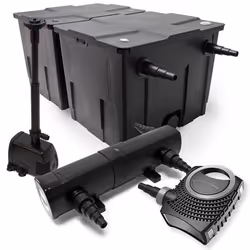 Kit de Filtration de Bassin Bio Filtre 60000l Stérilisateur UVC 18W 80W Pompe éco Fontaine - SunSun