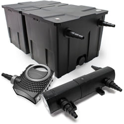 Wiltec - Kit complet: CBF-350B Filtre de bassin jusqu'à 60000 l Biologique, NEO10000 SuperECO pompe de filtration 10000l/h 80W, CUV-218 lampe uv uvc