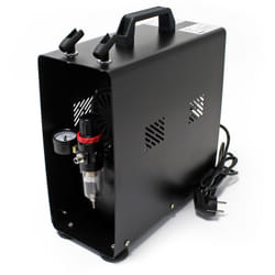 Xpotool - Wiltec Compresseur à membrane Aérographe Airbrush AF186A – 4 bar – Diaphragme – Sans huile – Réservoir d'air Réducteur de pression Coupure
