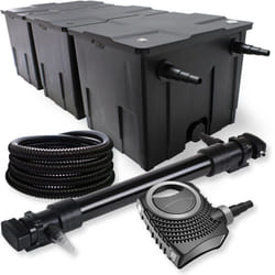 Kit complet: CBF-350C Filtre de bassin jusqu'à 90000 l Biologique, NEO10000 SuperECO pompe de filtration 10000l/h 80W, CUV-672 lampe uv uvc
