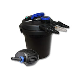 SunSun Kit de filtration de bassin à pression 6000l avec 11W UVC Stérilisateur et 20W éco Pompe - 55421