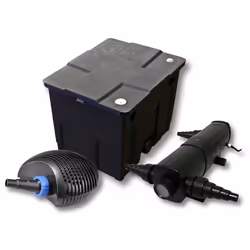 Kit de filtration de bassin 12000l avec 24W Stérilisateur et CTF Pompe avec 40W