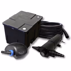 Kit de filtration de bassin pour 12000l avec 18W Stérilisateur et CTF éco Pompe avec 20W 25m Tuyau - 54916
