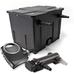 Sunsun - Kit complet: CBF-350 Filtre de bassin jusqu'à 12000 l Biologique, CTF-8000 SuperECO pompe de filtration 8000l/h 70W, CUV-318 lampe uv uvc