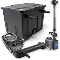 Sunsun - Kit complet: CBF-350 Filtre de bassin jusqu'à 12000 l Biologique, CTF-8000 pompe de filtration 8000l/h 70W, CUV-324 lampe uv uvc
