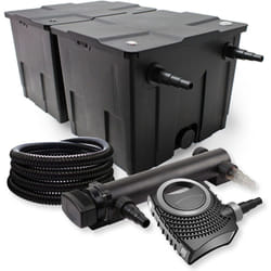 Wiltec - SunSun Kit complet: CBF-350B Filtre de bassin jusqu'à 60000 l Biologique, NEO10000 SuperECO pompe de filtration 10000l/h 80W, CUV-336 lampe