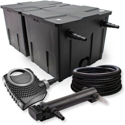 SunSun Kit complet: CBF-350B Filtre de bassin jusqu'à 60000 L Biologique, NEO7000 SuperEco pompe de filtration 7000l/h 50W, CUV-324 lampe uv UVC