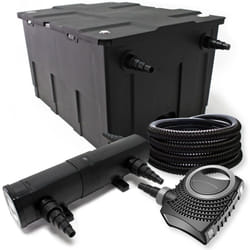 Sunsun - Wiltec Kit complet: CBF-550 Filtre de bassin jusqu'à 60000 l Biologique, NEO10000 SuperECO pompe de filtration 10000l/h 80W, CUV-236 lampe