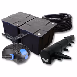SunSun Kit de filtration de bassin pour 60000l avec 72W Stérilisateur et 100W éco Pompe 25m Tuyau - 55055