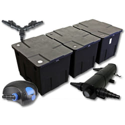 Kit de filtration de bassin SunSun pour 90000l avec 18W Stérilisateur et 100W éco Pompe - 55170