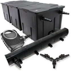 Sunsun - Kit complet: CBF-350C Filtre de bassin jusqu'à 90000 l Biologique, CTF-8000 SuperECO pompe de filtration 8000l/h 70W, CUV-272 lampe uv uvc