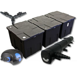 Sunsun - Kit complet: CBF-350C Filtre de bassin jusqu'à 90000 l Biologique, CTF-12000 SuperECO pompe de filtration 12000l/h 100W, CUV-272 lampe uv