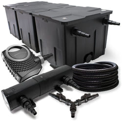 Sunsun - Kit complet: CBF-350C Filtre de bassin jusqu'à 90000 l Biologique, NEO10000 pompe de filtration 10000l/h 80W, CUV-236 lampe uv uvc
