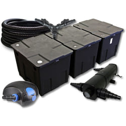 Wiltec - SunSun Kit complet: CBF-350C Filtre de bassin jusqu'à 90000 l Biologique, CTF-12000 pompe de filtration 12000l/h 100W, CUV-236 lampe uv uvc