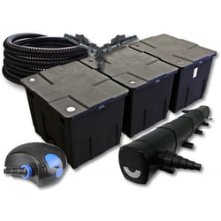 SunSun Kit de filtration de bassin pour 90000l avec 72W Stérilisateur et 100W éco Pompe 25m Tuyau - 55191